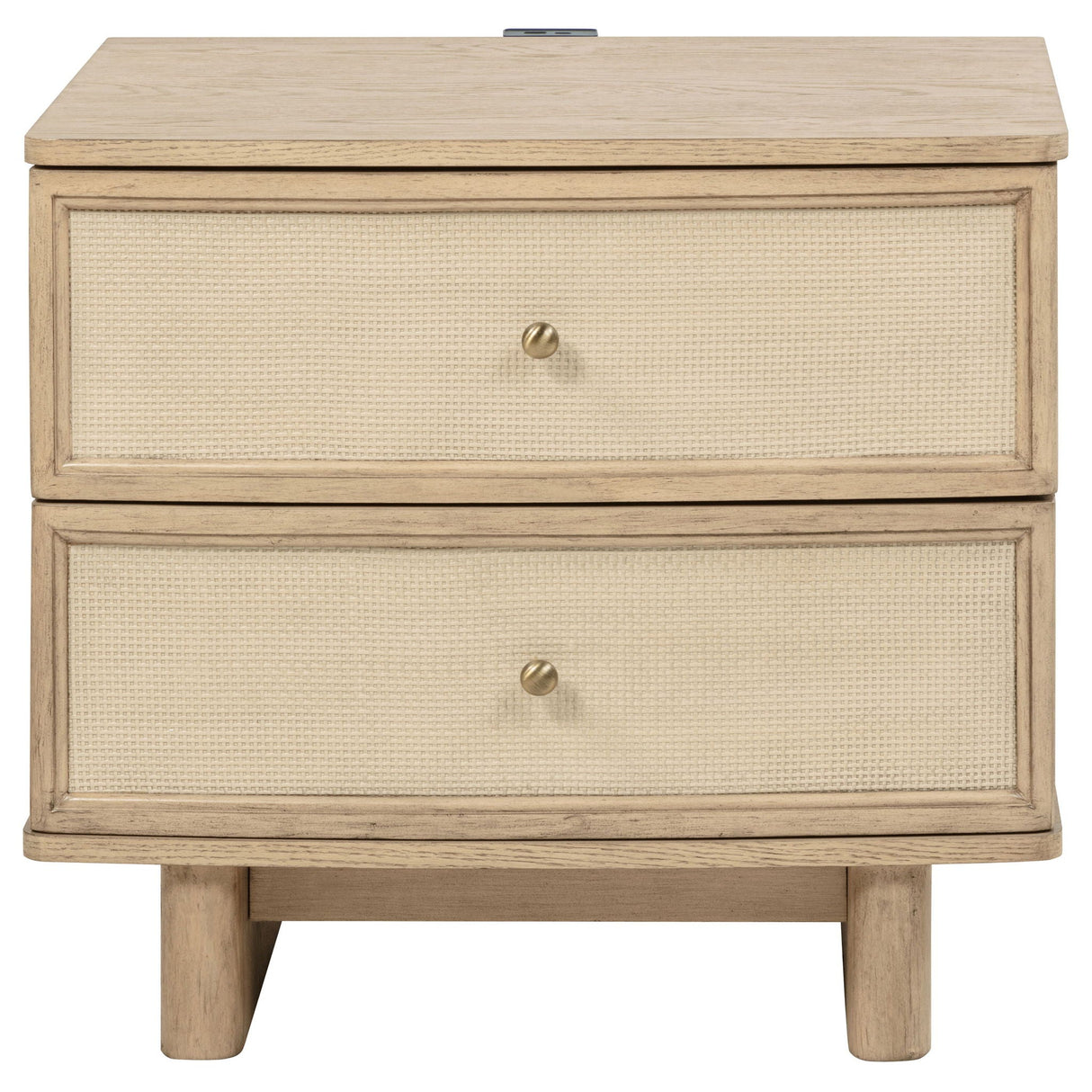Kailani 2-drawer Nightstand Bedside Table Beige Oak