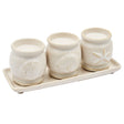 7.5x2.5x2.5'-Three-Cup-Tealight-Holder&Tray,White-Trays