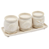 7.5x2.5x2.5'-Three-Cup-Tealight-Holder&Tray,White-Trays