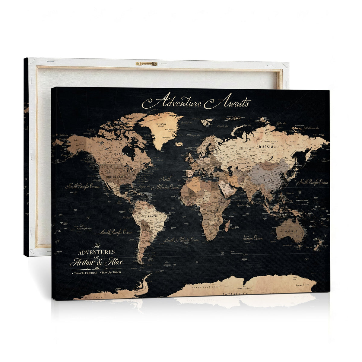 Personalized World Map Push Pin Travel Tracking Canvas for Travel Trac ...