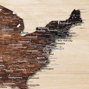 Personalized USA Push Pin Travel Map Canvas for Adventure Wall Decor