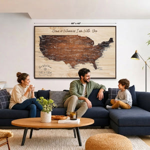 Personalized USA Push Pin Travel Map Canvas for Adventure Wall Decor