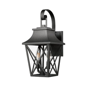 Black Outdoor Wall Lantern 2-Light