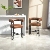 Household bar stools set of 2, modern upholstered with back