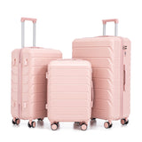Set of 3 ABS Spinner Wheel Luggage - Pink