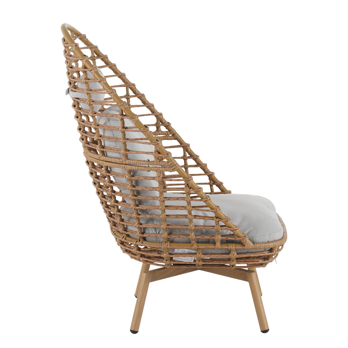Ellis Outdoor Wicker High-Back Swivel Lounge Chair