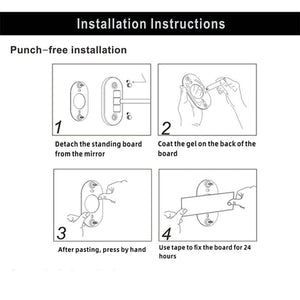 Rechargeable LED Makeup Mirror 10X Magnifying Wall Mount Gold