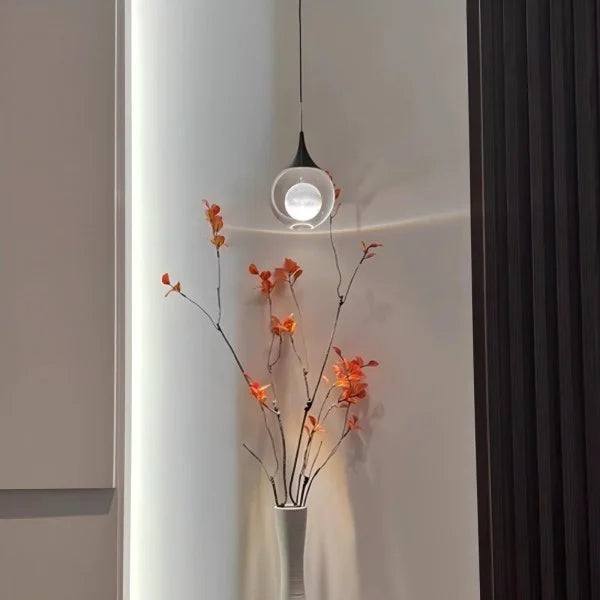 Minimalist Clear Glass Pendant Light Hanging Ceiling Fixture