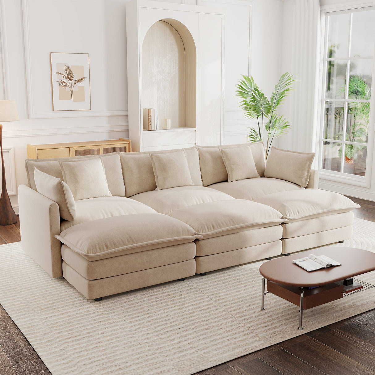 Comfortable Deep Seat Reversible Modular 3 Seater Sectional Sofa