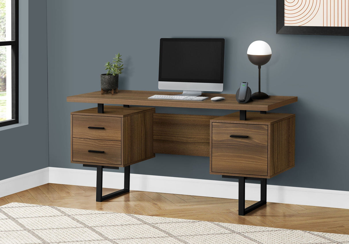 Computer Desk For Home Office, Laptop, Left, Right Set-Up, Storage Drawers, Contemporary & Modern