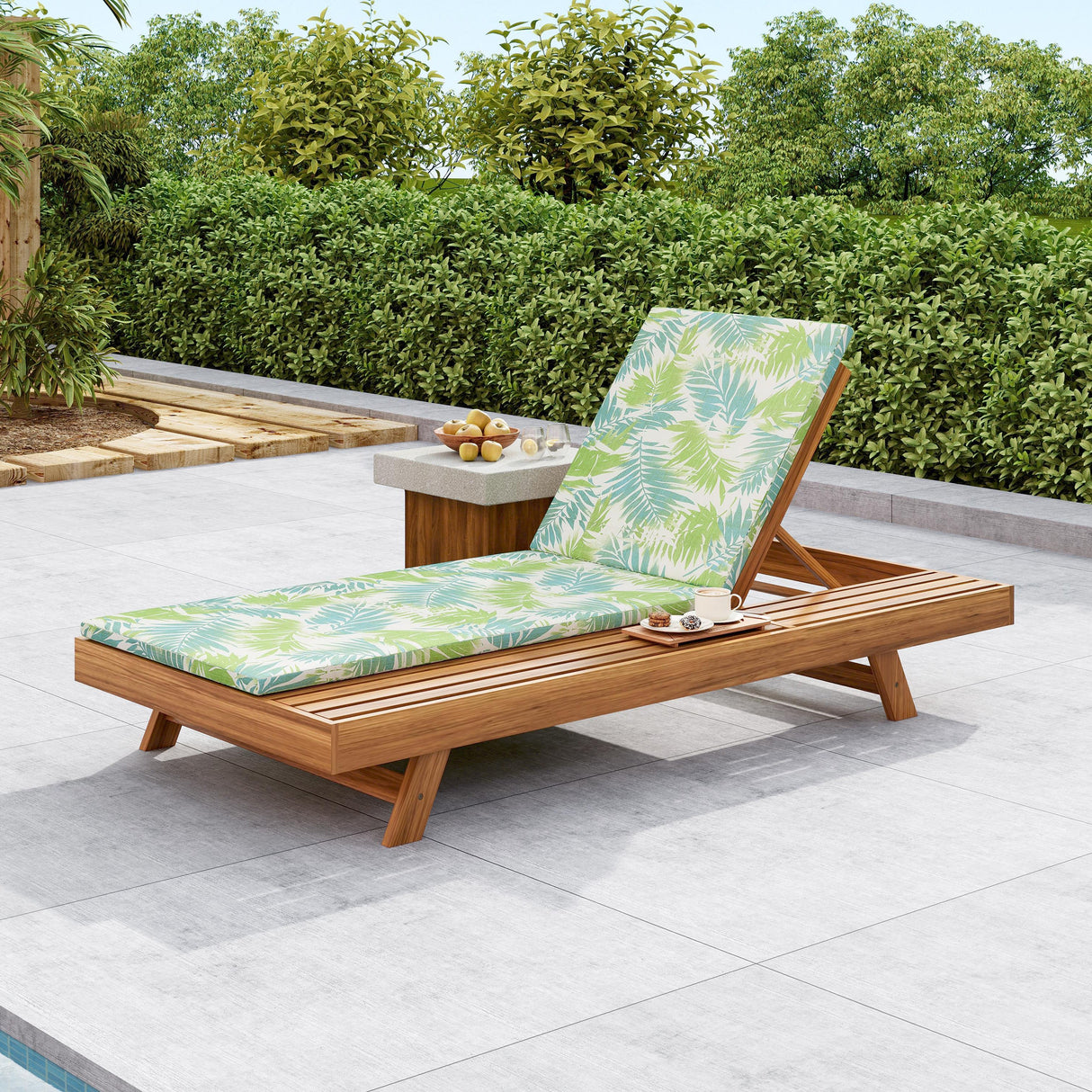 Lounge Chaise Set with Water-Resistant Cushions