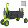 Fishing Cart Beach Cart Collapsible Wagon with 9.85'' All-Terrain Wheels