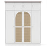 8 Door Armoire Wardrobe with Adjustable Shelves and Hanging Rod - Light Brown or White