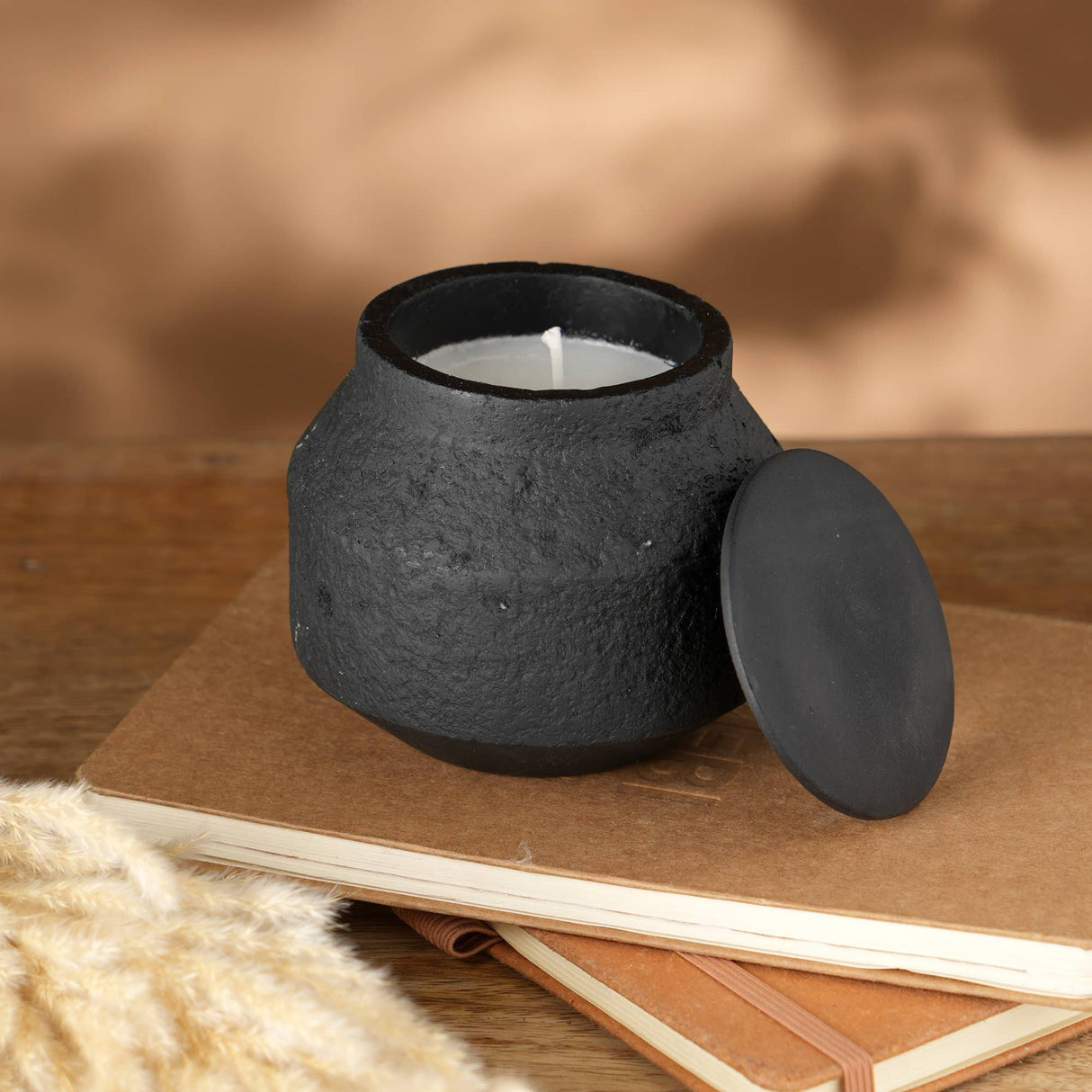 7oz Handcrafted Soy Wax Candle Mimosa – Black Ecomix Jar with Mango Wood Lid
