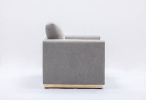 Valin - Linen Chair For Living Room - Gray