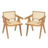 Chandigarh Arm Dining Chair With Natural Cane Design (Set of 2)