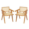 Chandigarh Arm Dining Chair With Natural Cane Design (Set of 2)