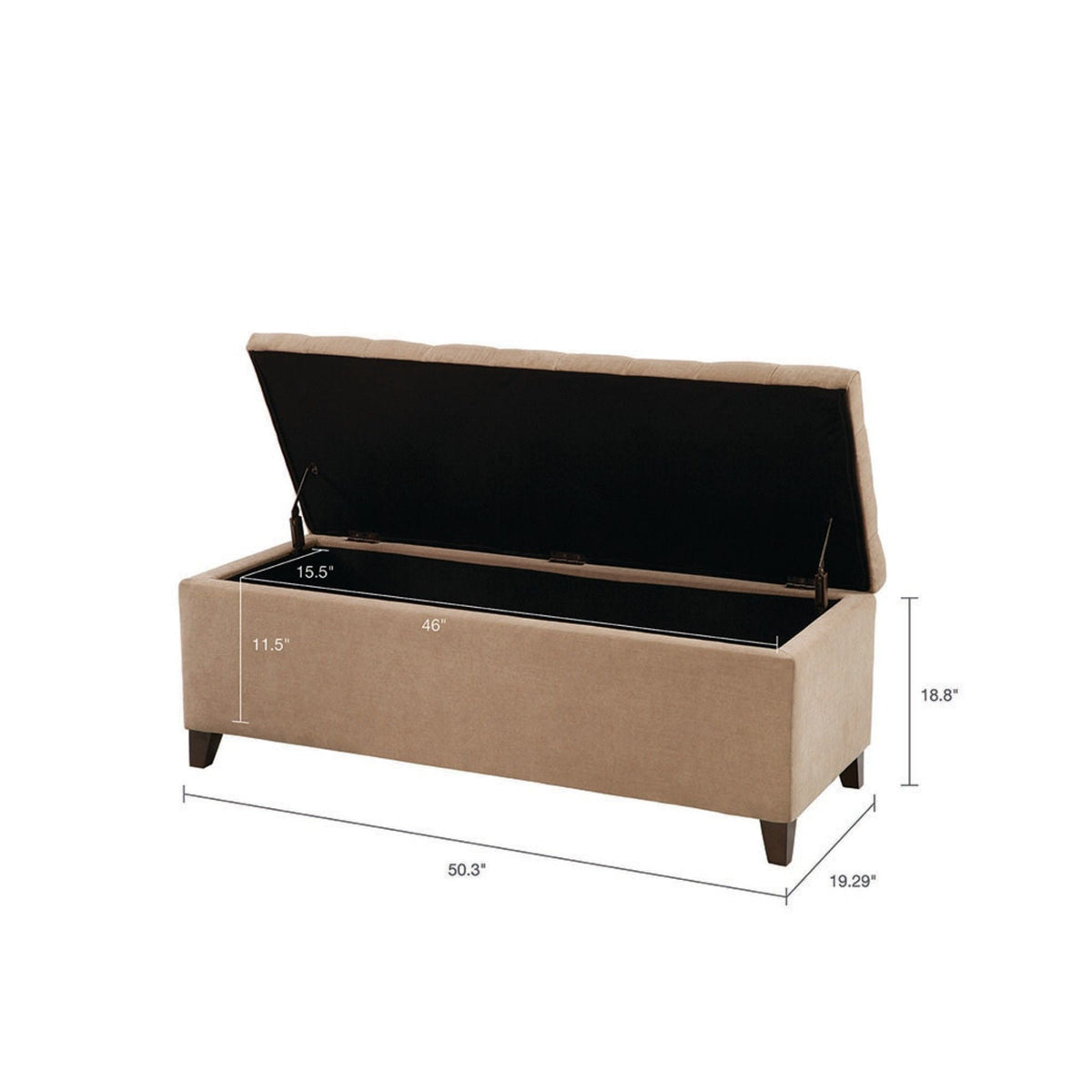 Elegant Design Tufted Top, Soft Close Storage Bench