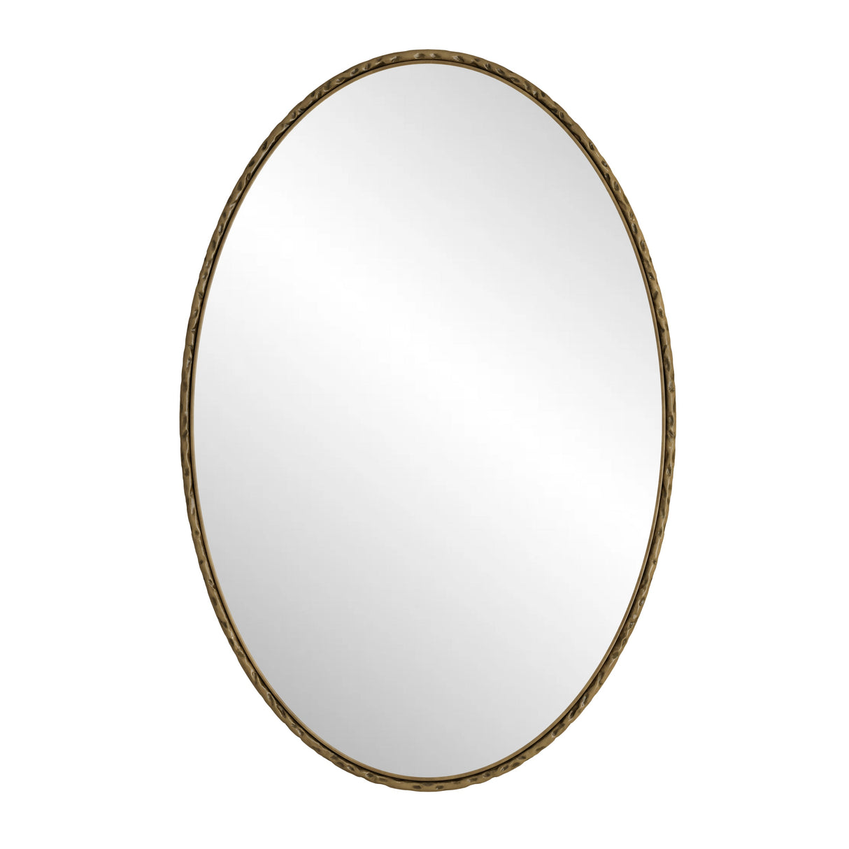Iron Art Oval Retro Mirror in Gold with Antique Effect