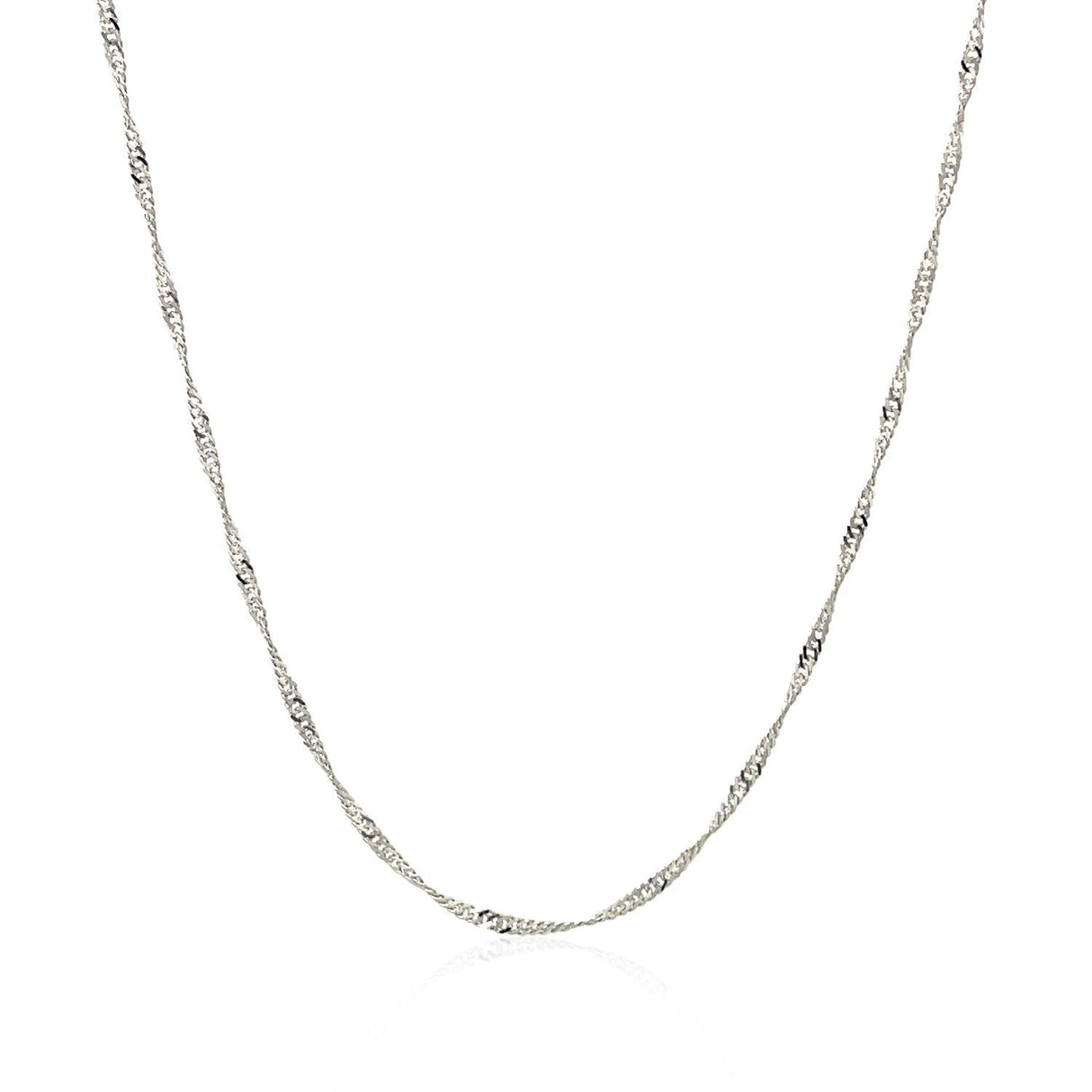 14k White Gold Singapore Chain 1.5mm