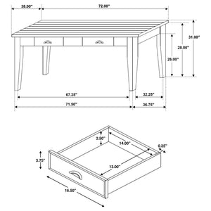 Preston - 2 Drawer Table - Antique White