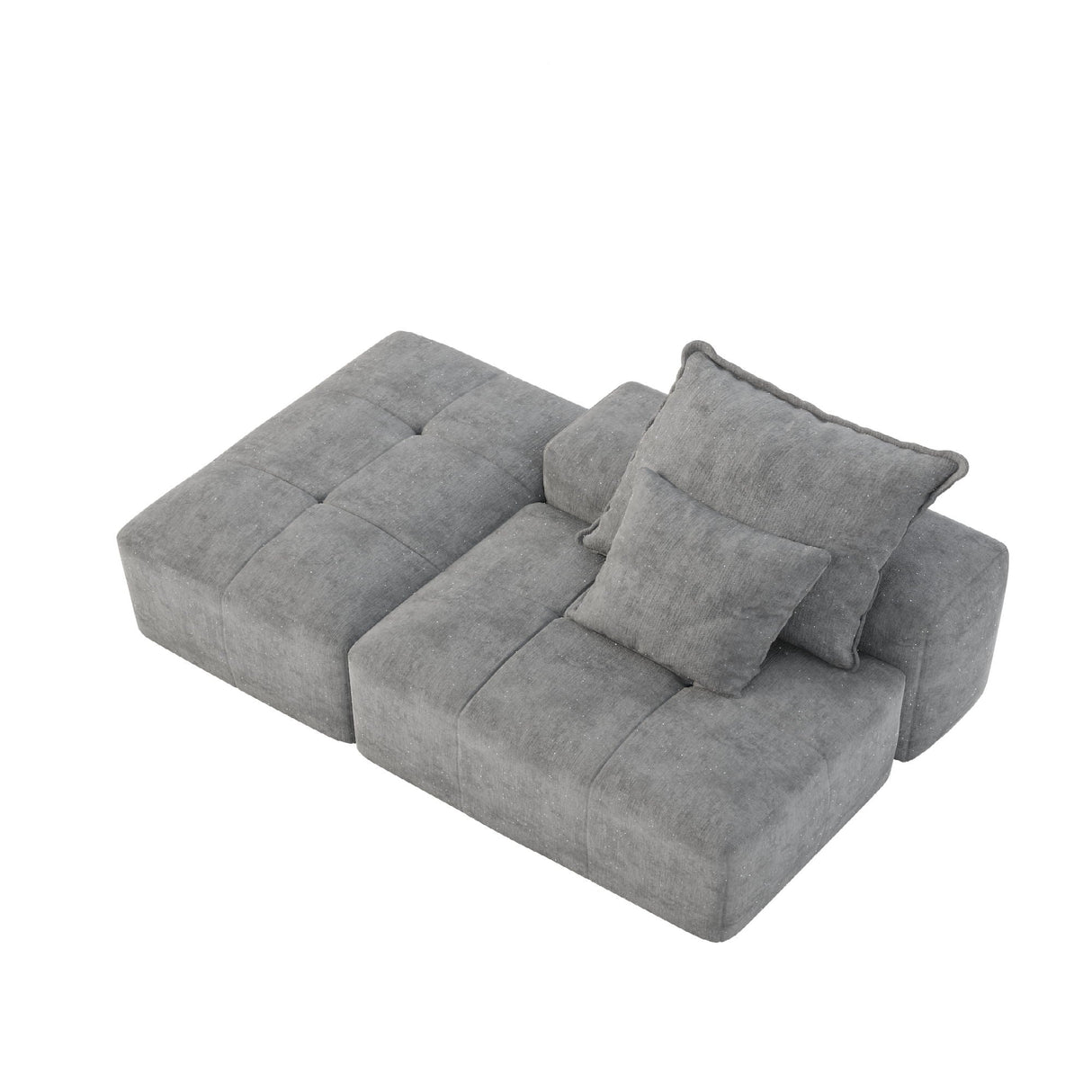 Modern Oversized Modular Sectional Sofa, Sparkling Fabric Soft Cushions With 2 Pillows