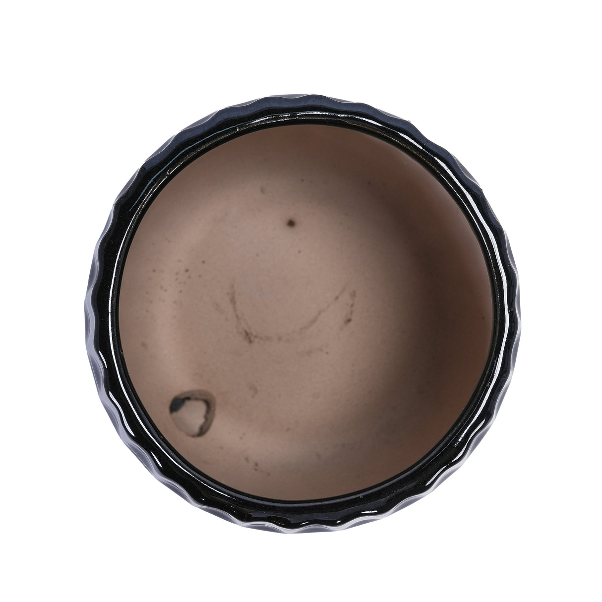 Handmade Ceramic Flower Pot with Groove Pattern