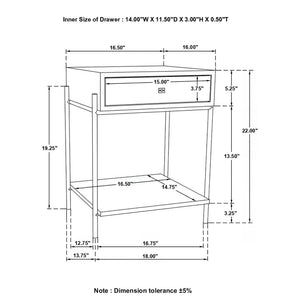 1 Drawer Accent Table With Bottom Shelf - Brown