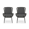 Outdoor Wicker Club Chair With Cushions (Set of 2)
