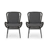 Outdoor Wicker Club Chair With Cushions (Set of 2)