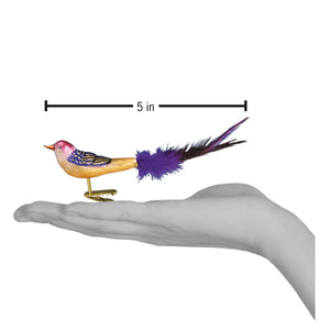 Miniature Lovebird Glass Christmas Ornament