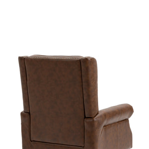 Modern Coffee Wood Frame Armchair with Microsuede Upholstery