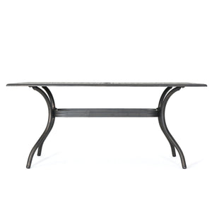 Enchantia Outdoor Rectangular Dining Table with Weave Tabletop and Flared Legs - Copper