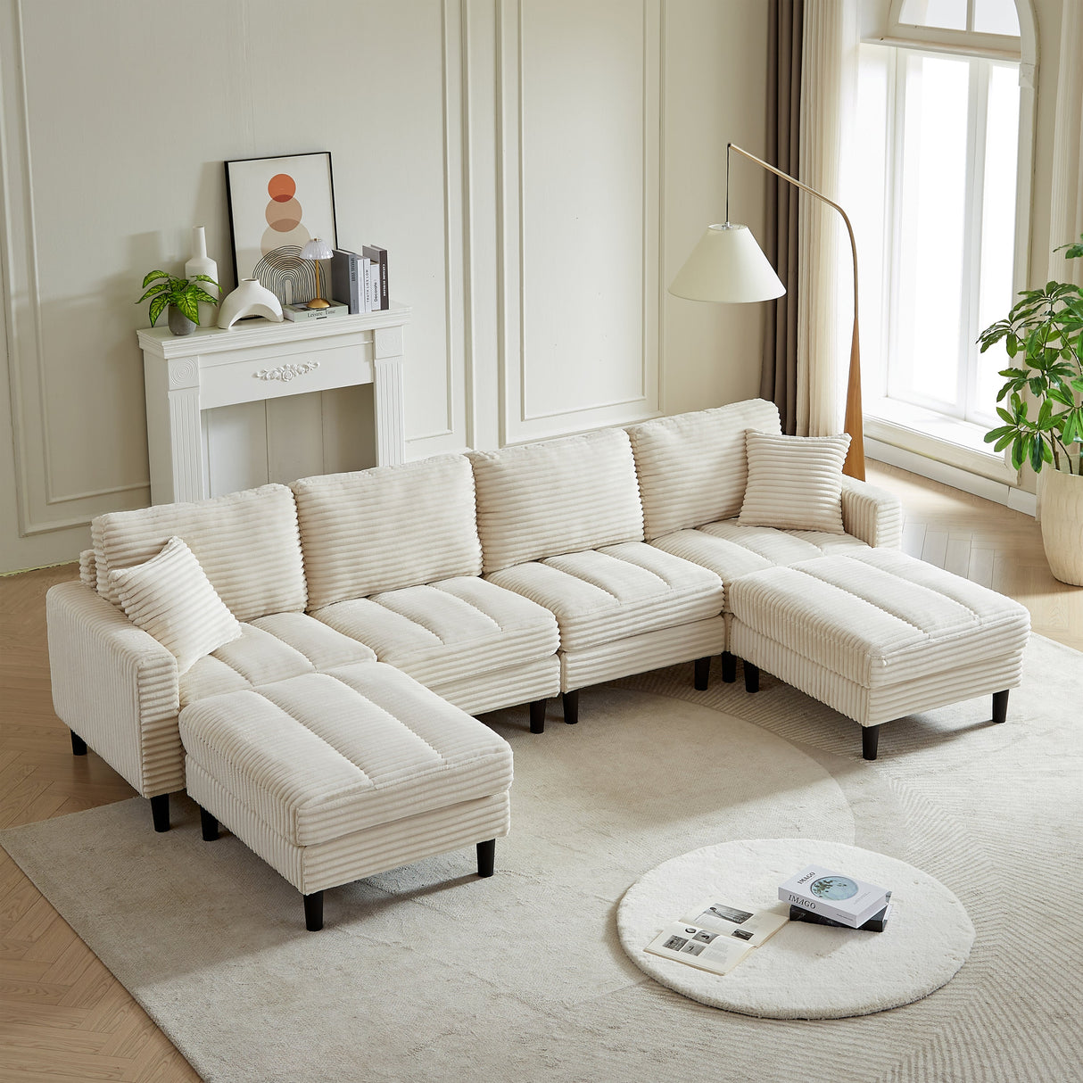 The Beverly Corduroy U-Shaped Sectional Sofa