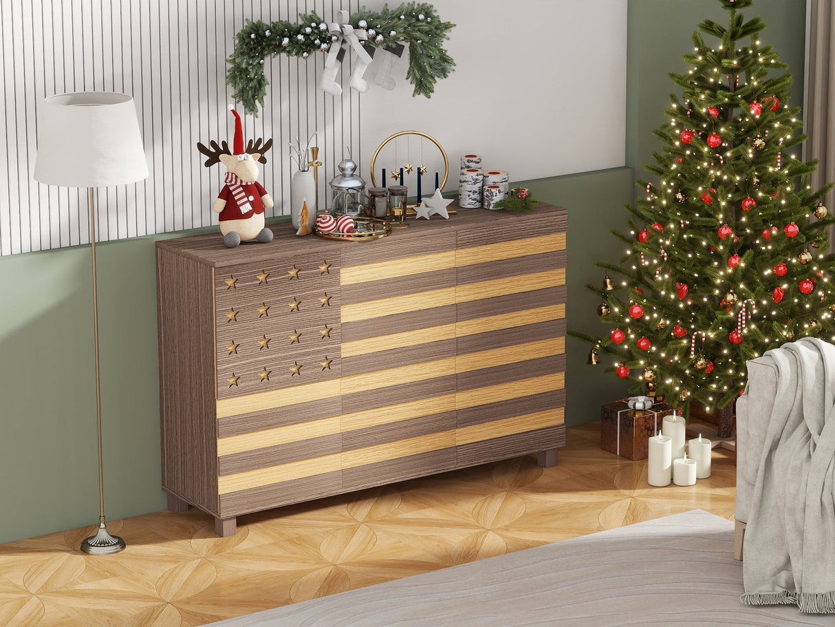 55-Inch Hand-Carved Buffet Sideboard Cabinet