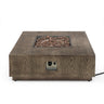 Wellington Square Iron Fire Pit With Wood Pattern Design And 50, 000 Btu Output