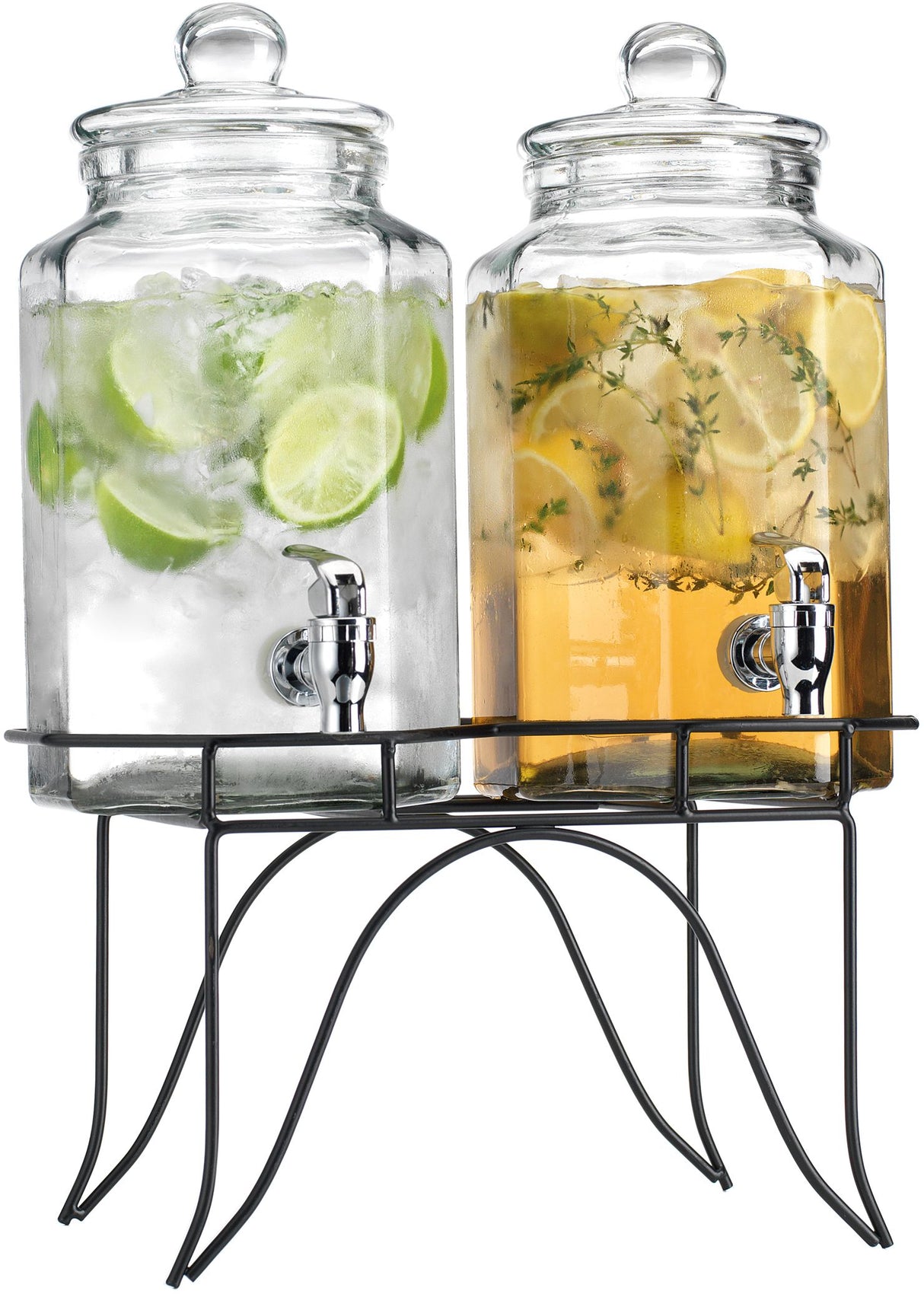 Elegant Dual Beverage Dispenser On Stand