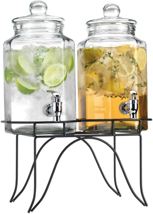 Elegant Dual Beverage Dispenser On Stand
