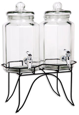 Elegant Dual Beverage Dispenser On Stand