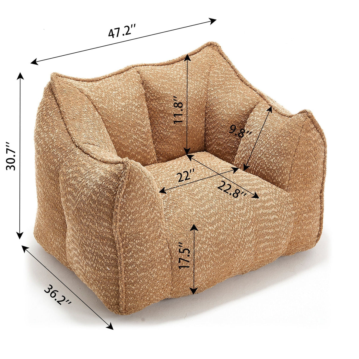 Chenille Arm Chair with Highly Resilient Foam - Multiple Colors