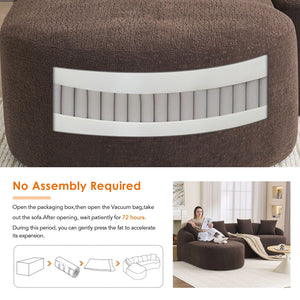 Compression Sponge L-Shape Sectional Sofa with Curved Chaise