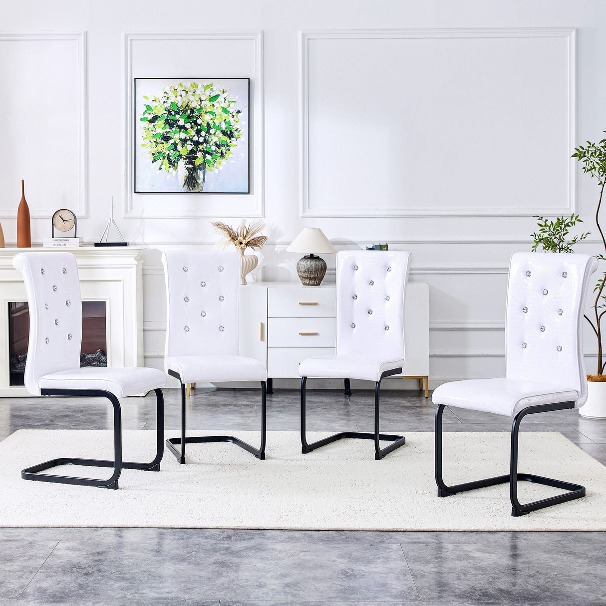 Alligator Skin Upholstered Dining Chairs