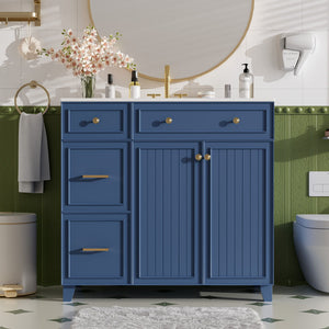 Bathroom Vanity With Sink, Soft Close Doors, Adjustable Shelves