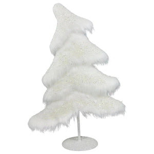 18.5" Fabric Sequin Christmas Tree: White