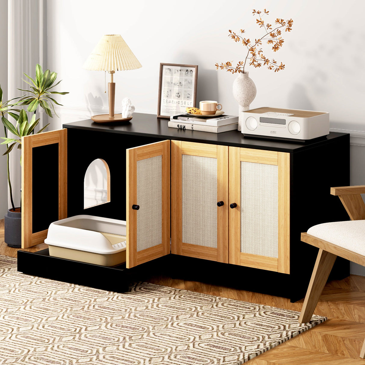 Double Litter Box Enclosure for Cats