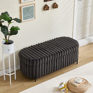 Flip Top Storage Bench With Metal Legs