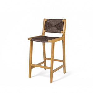 Acacia Wood Outdoor Armless Barstool - Teak Set of 2