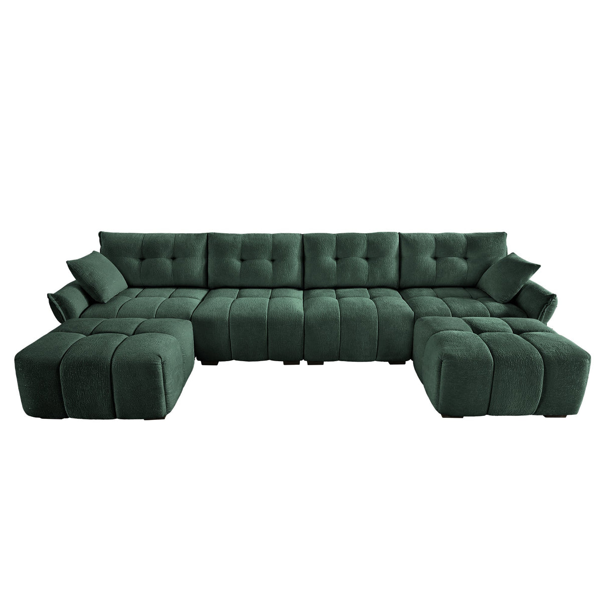 4-Seater Sofa Set with 2 Ottomans
