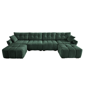 4-Seater Sofa Set with 2 Ottomans