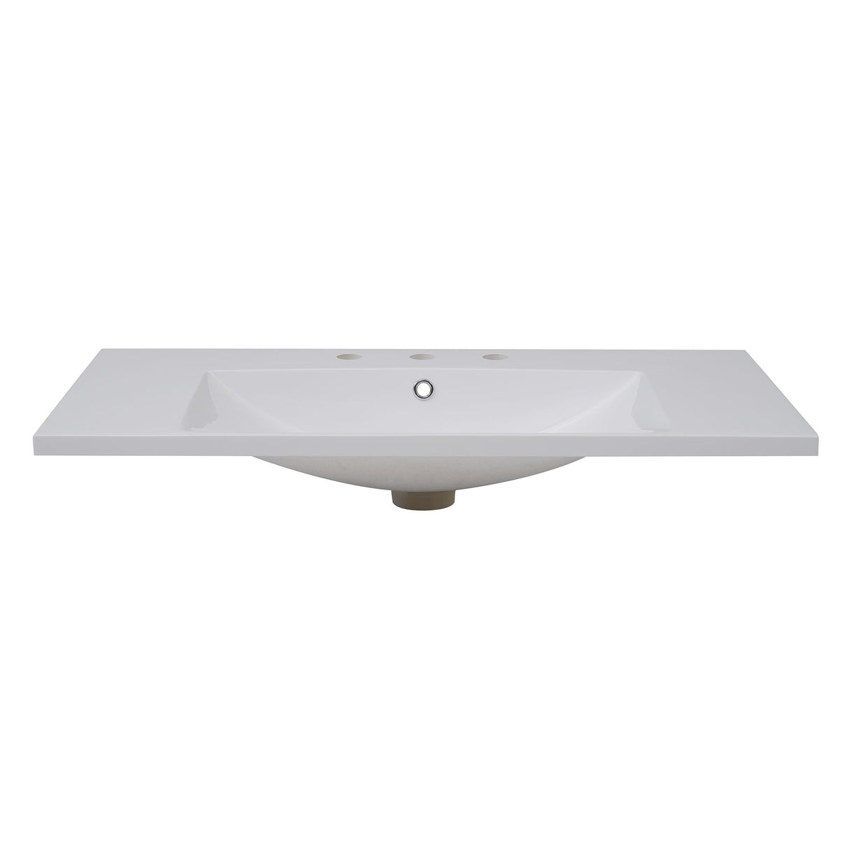 Bathroom Sink, Drop-In Vessel With 3 Holes 8" Centerset For Small Spaces - White